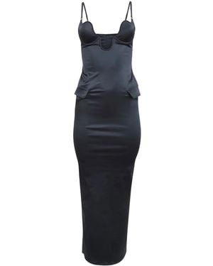 Fleur du Mal Seduce U-Plunge Dress - Blue