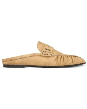 Saint Laurent Mocasines Fruncidos Con Placa Ysl - Blanco