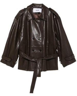 ELEH Double-Breasted Belted Jacket - Black