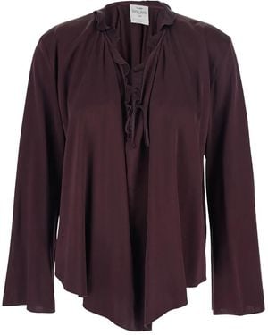 Forte Forte Fringed Drawstring Blouse - Purple