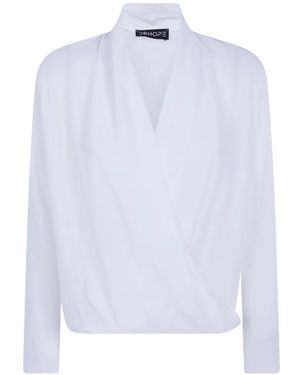 DR. HOPE Wrap-Style Long-Sleeve Top - White