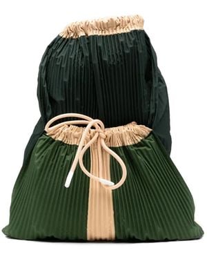 MULTITUDES BAGS Cini Plissé-Effect Drawstring Backpack - Green