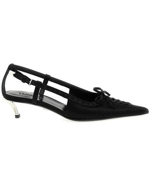 Versace Pumps Con Cinturino Posteriore 40Mm - Nero