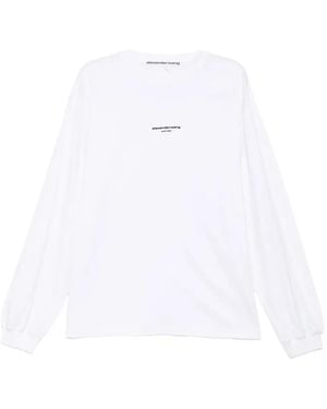 Alexander Wang Logo-Print Long-Sleeve T-Shirt - White