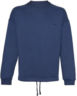 ZEGNA Drawstring Crew-Neck Sweatshirt - Blue