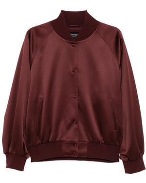 Cynthia Rowley Satin Bomber Jacket - Red
