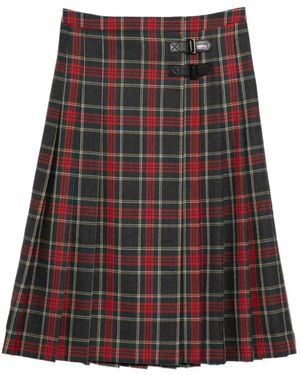Juun.J Plaid Pleated Skirt - Red
