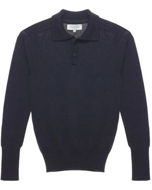 Studio Nicholson Pullover mit Poloshirtkragen - Blau