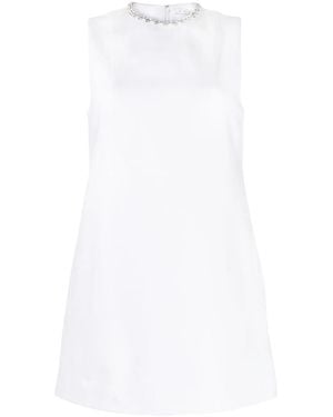Area Crystal Heart Back Dress - White