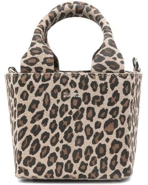 Date Cubo Leopard-Print Tote Bag - White
