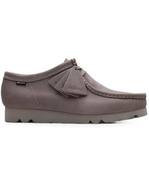 Clarks Wallabee Gore-Tex Suede Derby Shoes - Brown