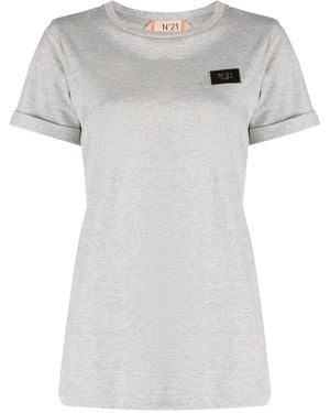 N°21 T-Shirt Mit Logo-Patch - Grau