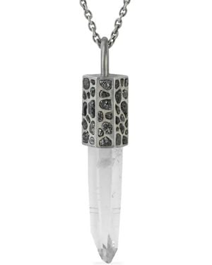 Parts Of 4 Sterling Talisman Quartz And Diamond Necklace - Metallic