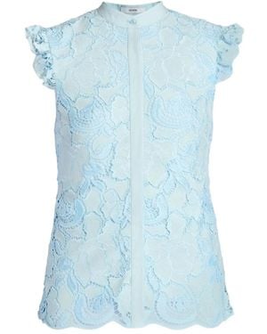 Erdem フローラルレース ノースリーブトップ - ブルー