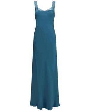 forte_forte Lace-Trim Slip Dress - Blue