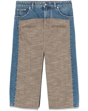 Stella McCartney Denim And Tweed Skirt - Blue