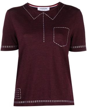 Thom Browne Trompe-L'Œil Short-Sleeve T-Shirt - Red
