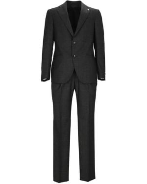 Luigi Bianchi Drop 7 Check-Pattern Suit - Black