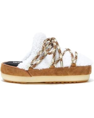 Moon Boot Shearling Mules - White