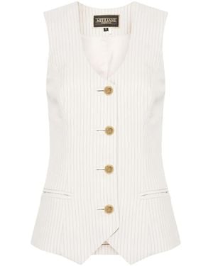 MITILIANE COUTURE Striped Vest - White