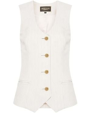 MITILIANE COUTURE Striped Vest - White