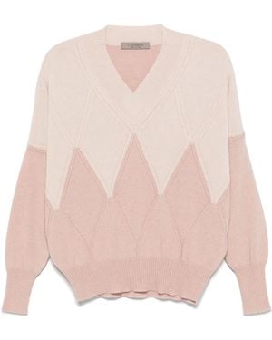 D.exterior Argyle-Check Sweater - Pink
