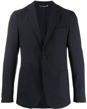 BOSS Blazer Droit À Carreaux - Bleu