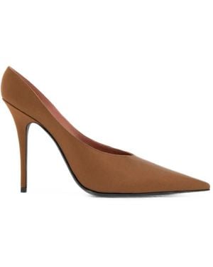 AMINA MUADDI Anok Satin Pumps - Brown