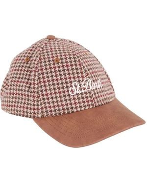 MC2 Saint Barth Houndstooth Baseball Hat - Pink