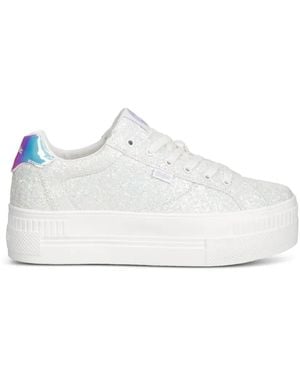 Buffalo Paired Glam Glitter-Detail Trainers - White