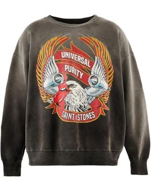 SAINT Mxxxxxx X The Rolling Stones Graphic-Print Sweatshirt - Grey