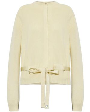 Ferragamo Belted Cashmere Cardigan - Natural