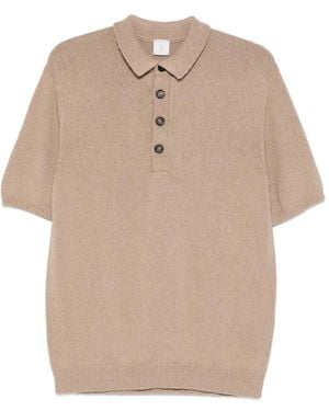 Eleventy Knitted Polo Shirt - Natural