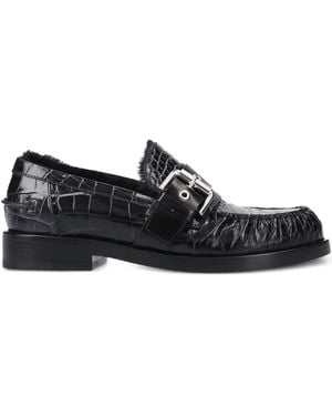 Premiata Buckle Croc-Effect Loafers - Black