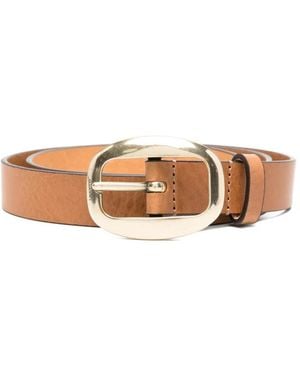 Isabel Marant Oval Buckle Belt - White