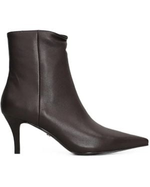 Lola Cruz Pointed-Toe Ankle Boots - Brown