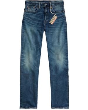 RRL Vaqueros Con Logo Bordado - Azul