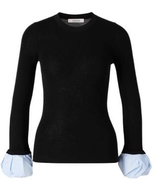 Dorothee Schumacher Ruffled-Cuff Knitted Top - Black