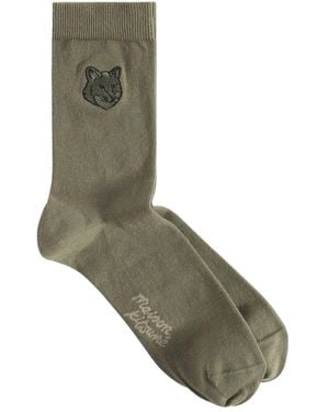 Maison Kitsuné Fox Head Socks - Gray