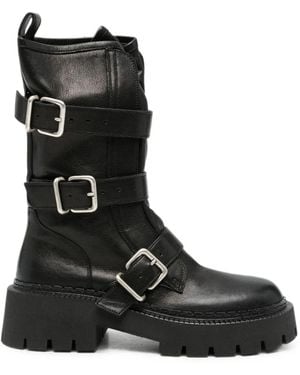 Vic Matié Bottines Stivale Rock À Semelle Épaisse - Black