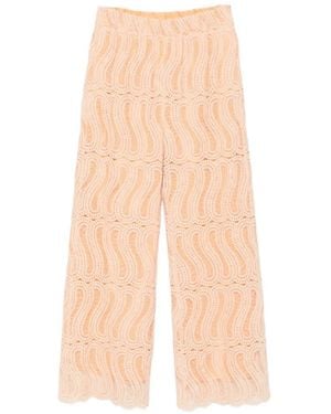 Raquel Diniz Sofia Lace Scalloped-Hem Palazzo Trousers - White