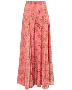 Carolina Herrera Pantalon Ultra-Ample Iris À Imprimé Rameau D'Olivier - Pink