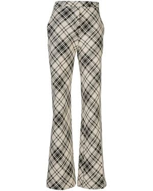 Ellery Pantalones Acampanados Con Motivo De Cuadros - Gris