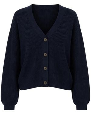 Jenni Kayne Button-Up Ribbed Cardigan - Blue