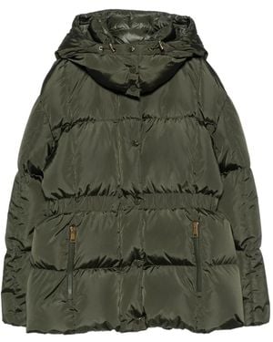 Moncler Piumino Trapuntato Con Cappuccio - Verde