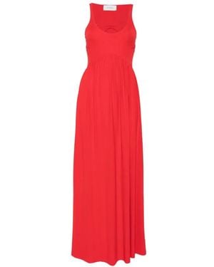 Sportmax Panino Scoop-Neck Maxi Dress - Red