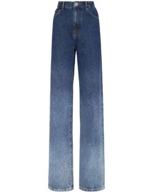 Philipp Plein Gradient-Effect High-Rise Jeans - Blue