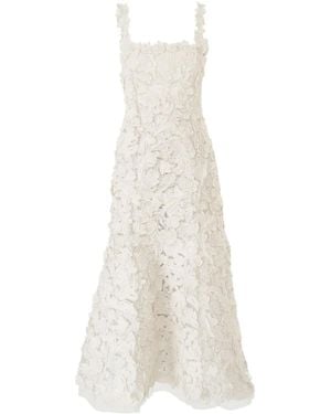 Carolina Herrera Embroidered Midi Dress - White