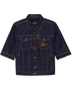 Zadig & Voltaire Kyo Short-Sleeve Buttoned Jacket - Blue