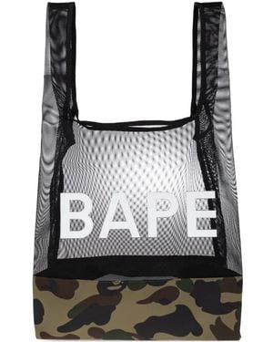A Bathing Ape 1St Camo Mesh Tote Bag - Black